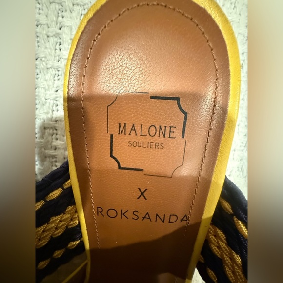 Malone Souliers X ROKSANDA 37/5 ITALY Yellow and Black Mules - Picture 3 of 15